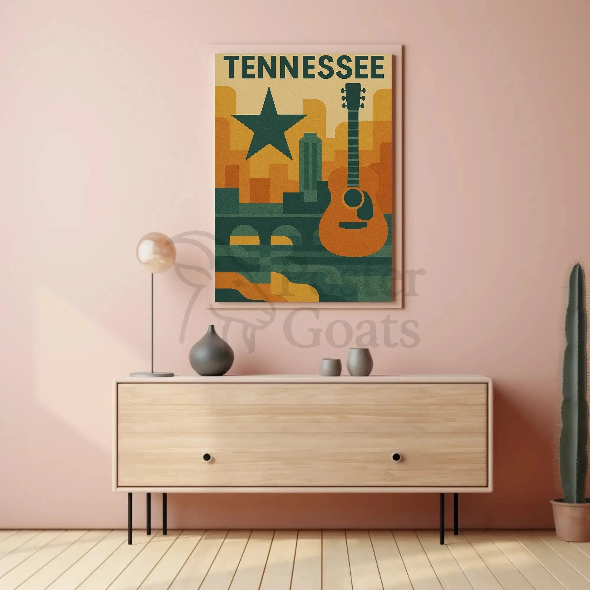 Nashville Music Skyline Geometric Art Poster