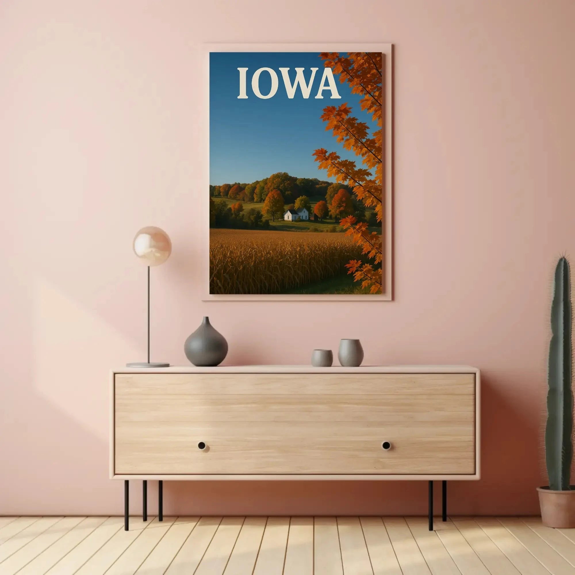 Tranquil Iowa Autumn Landscape Art Travel Poster