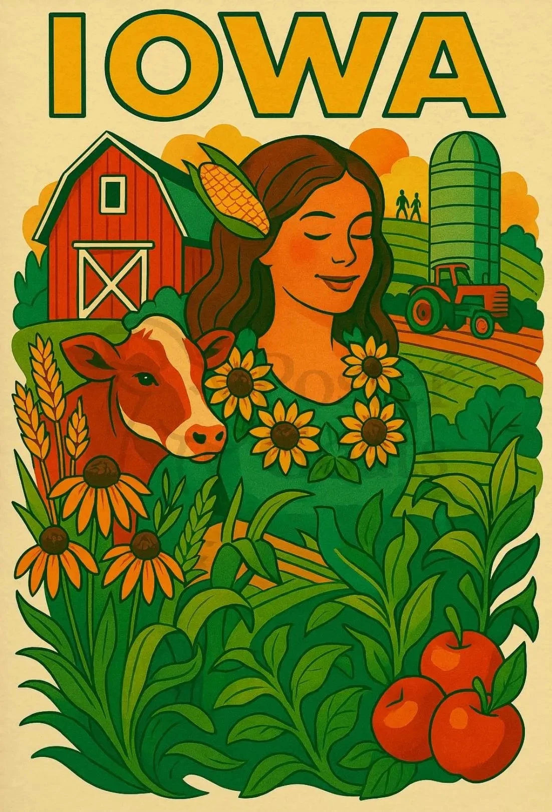Iowa's Agricultural Heritage Celebrated in Cultural or Heritage Poster