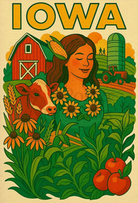 Iowa's Agricultural Heritage Celebrated in Cultural or Heritage Poster
