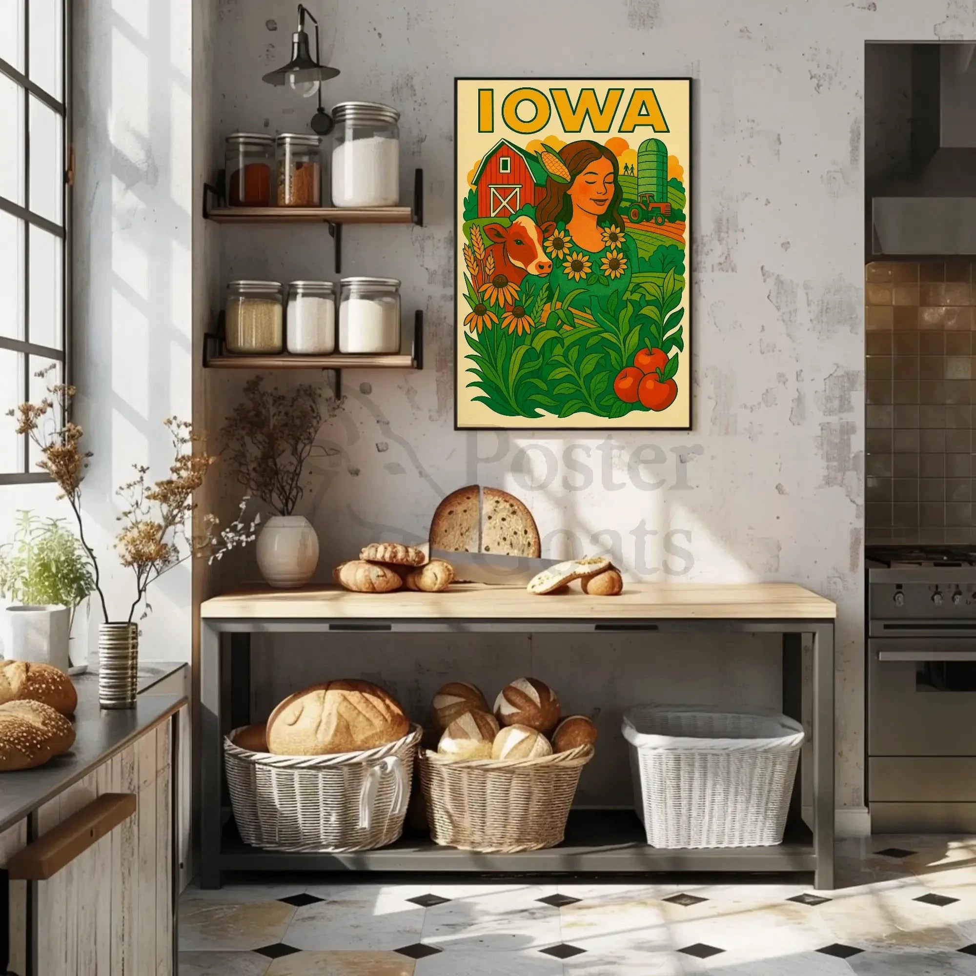 Iowa's Agricultural Heritage Celebrated in Cultural or Heritage Poster