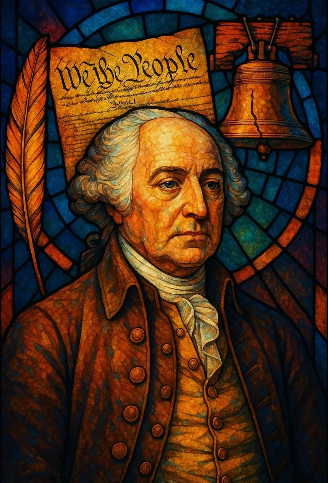Founding Father Legacy Stained Glass Historical or Presidential Poster