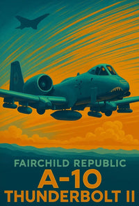 A-10 Thunderbolt II Vintage Military Aviation Poster PosterGoat