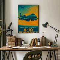 A-10 Thunderbolt II Vintage Military Aviation Poster PosterGoat