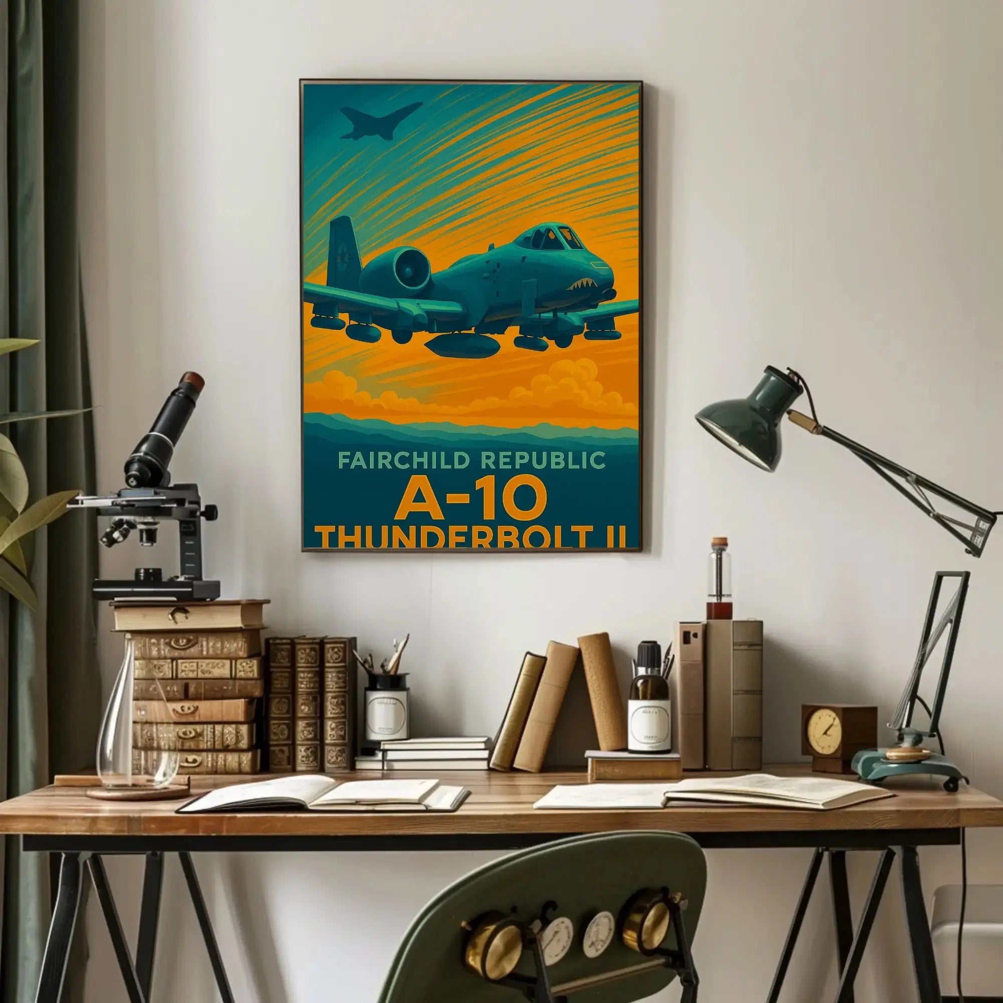 A-10 Thunderbolt II Vintage Military Aviation Poster PosterGoat