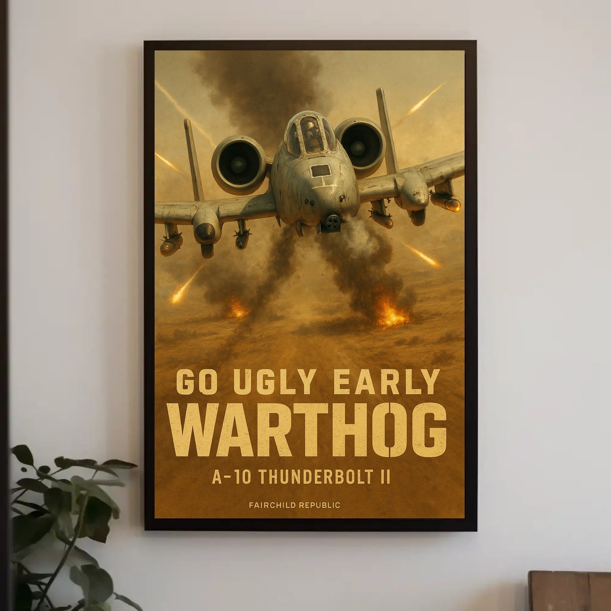 A-10 Warthog Battlefield Print for Aviation Lovers PosterGoat