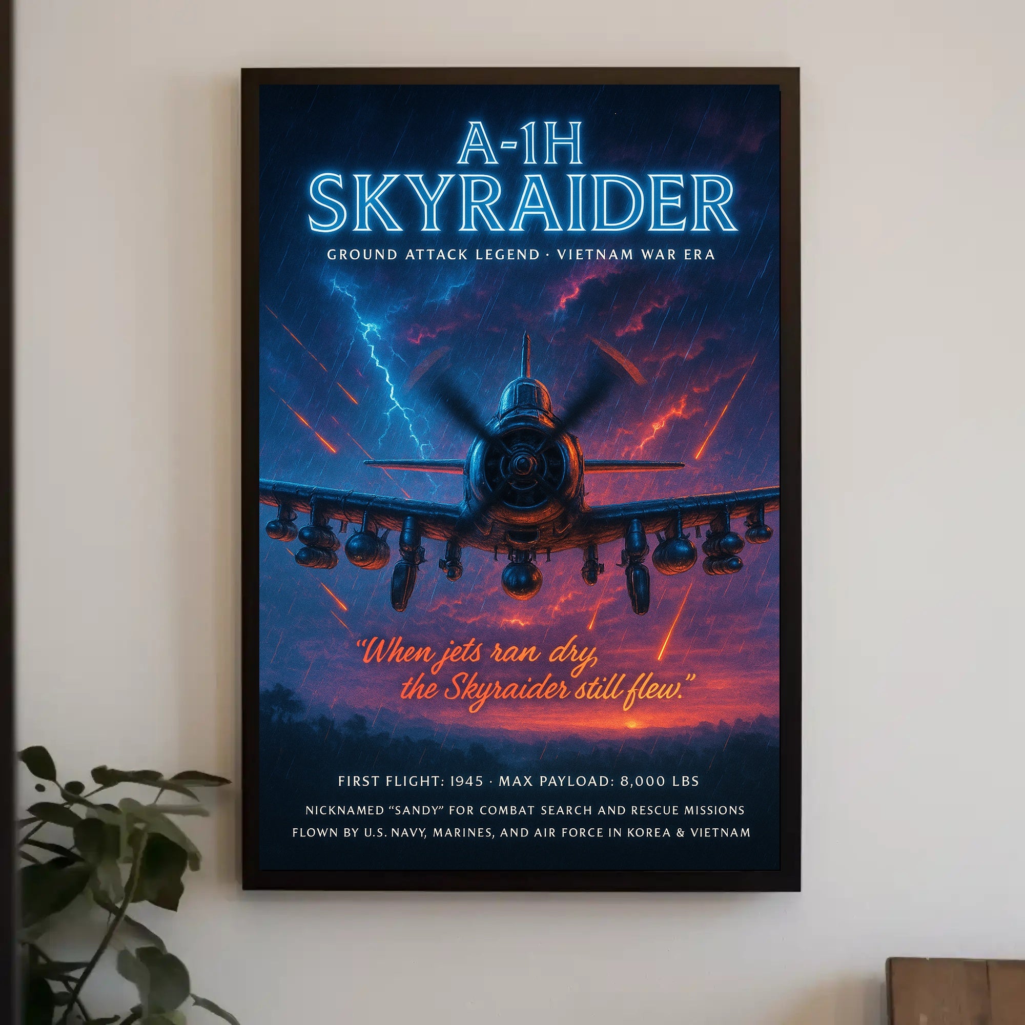 A-1H Skyraider Ground Attack Legend Poster PosterGoat