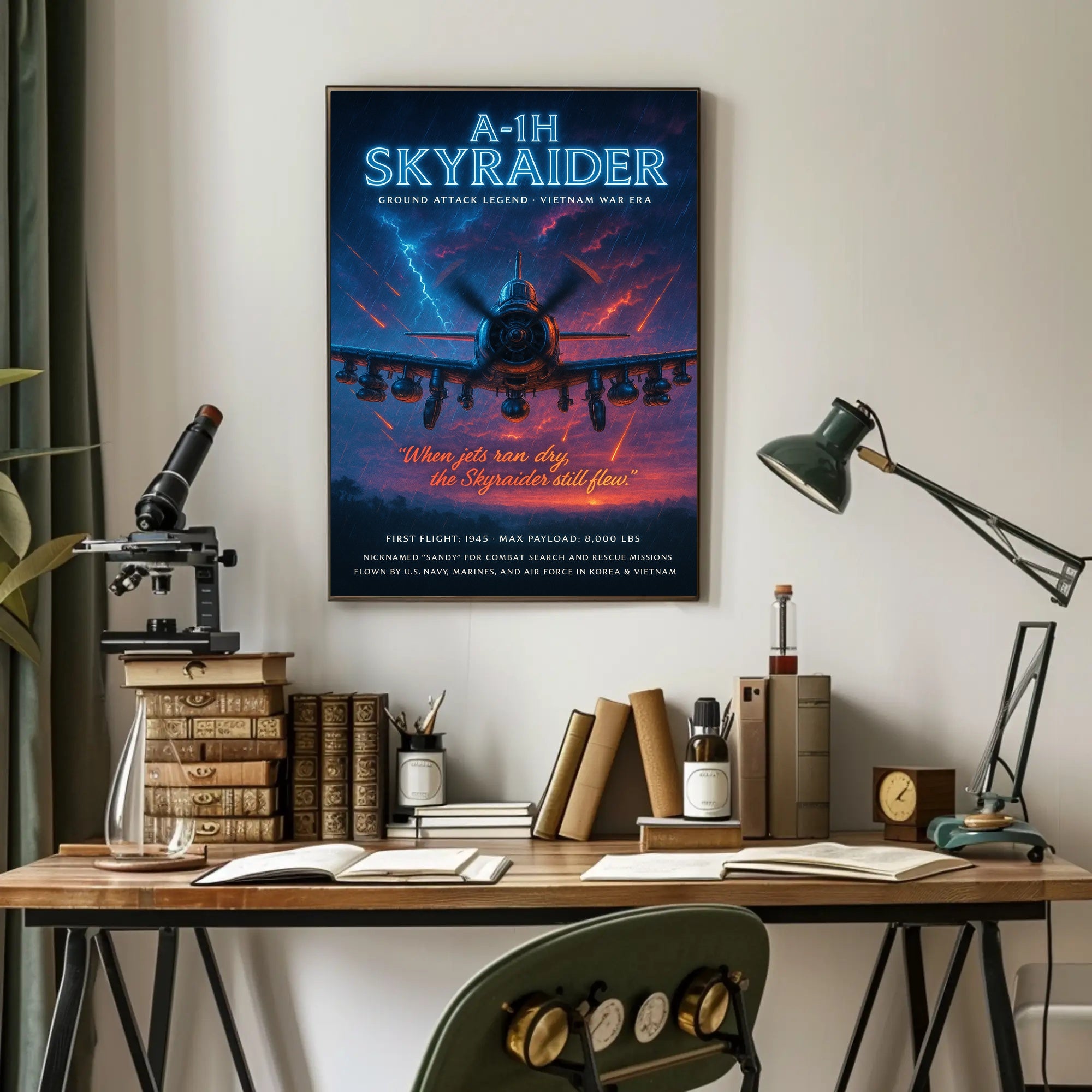 A-1H Skyraider Ground Attack Legend Poster PosterGoat