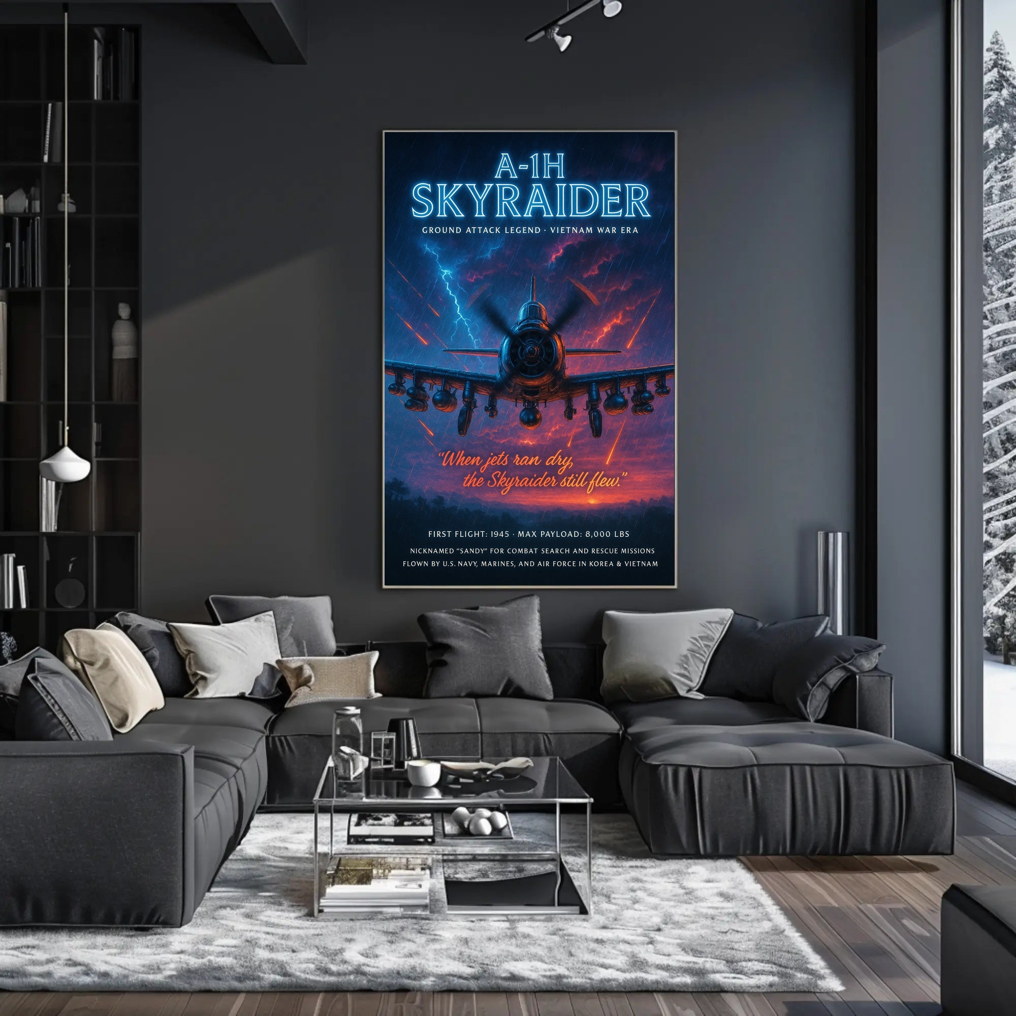 A-1H Skyraider Ground Attack Legend Poster PosterGoat
