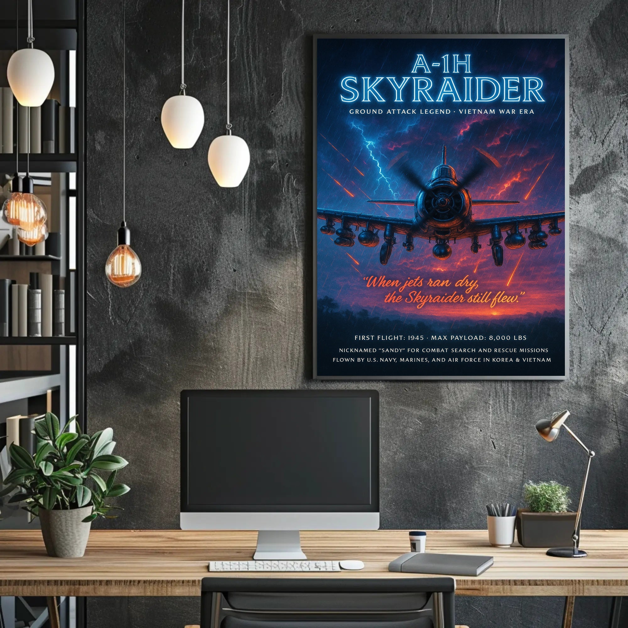 A-1H Skyraider Ground Attack Legend Poster PosterGoat