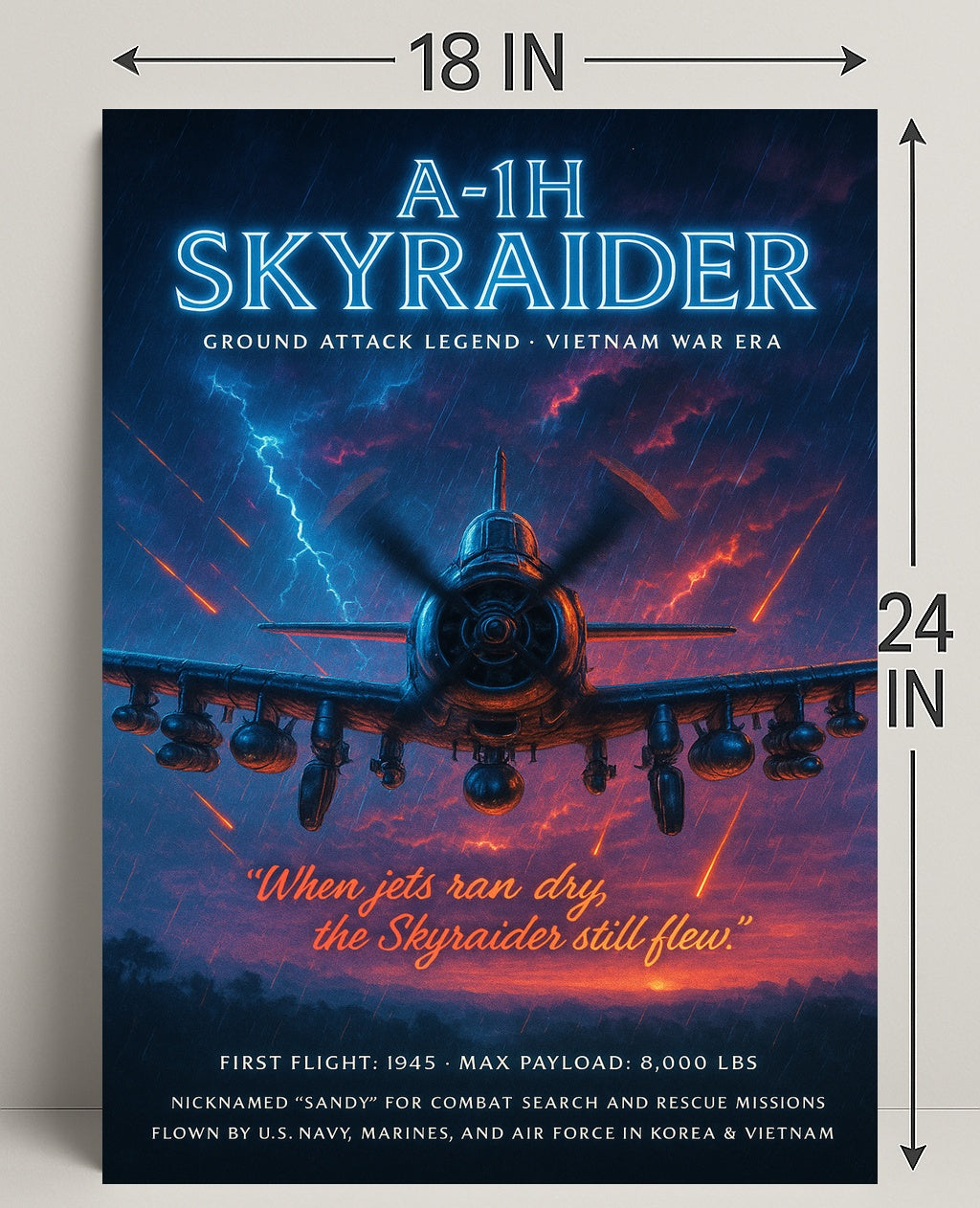 A-1H Skyraider Ground Attack Legend Poster PosterGoat