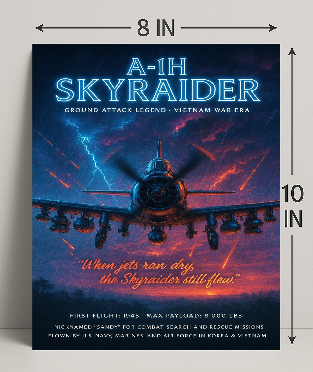 A-1H Skyraider Ground Attack Legend Poster PosterGoat