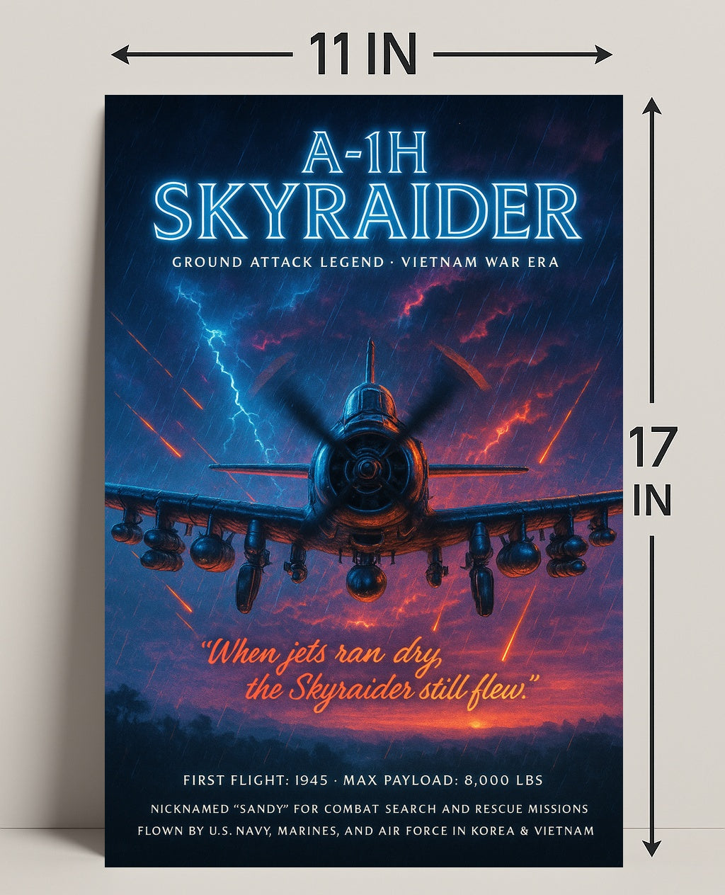 A-1H Skyraider Ground Attack Legend Poster PosterGoat