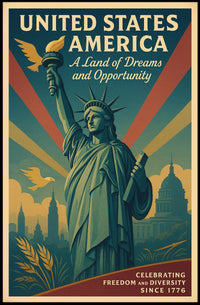 A Land of Dreams and Opportunity Poster PosterGoat