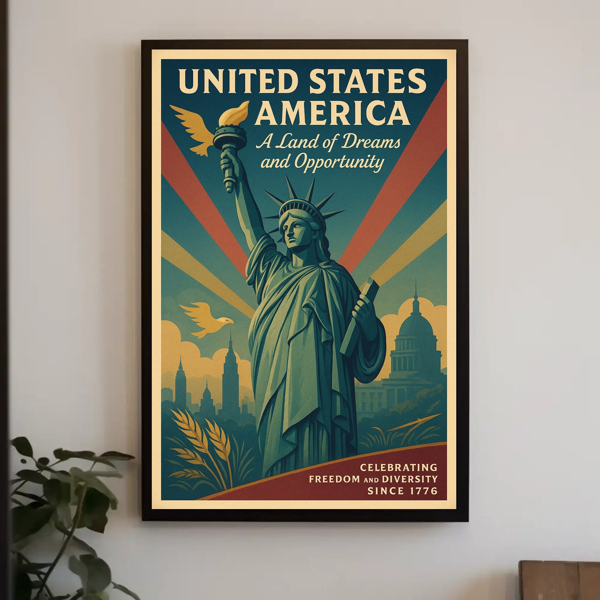 A Land of Dreams and Opportunity Poster PosterGoat