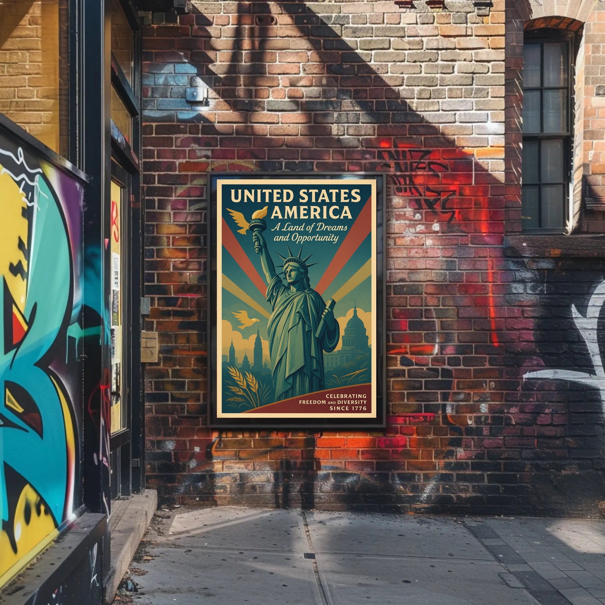 A Land of Dreams and Opportunity Poster PosterGoat
