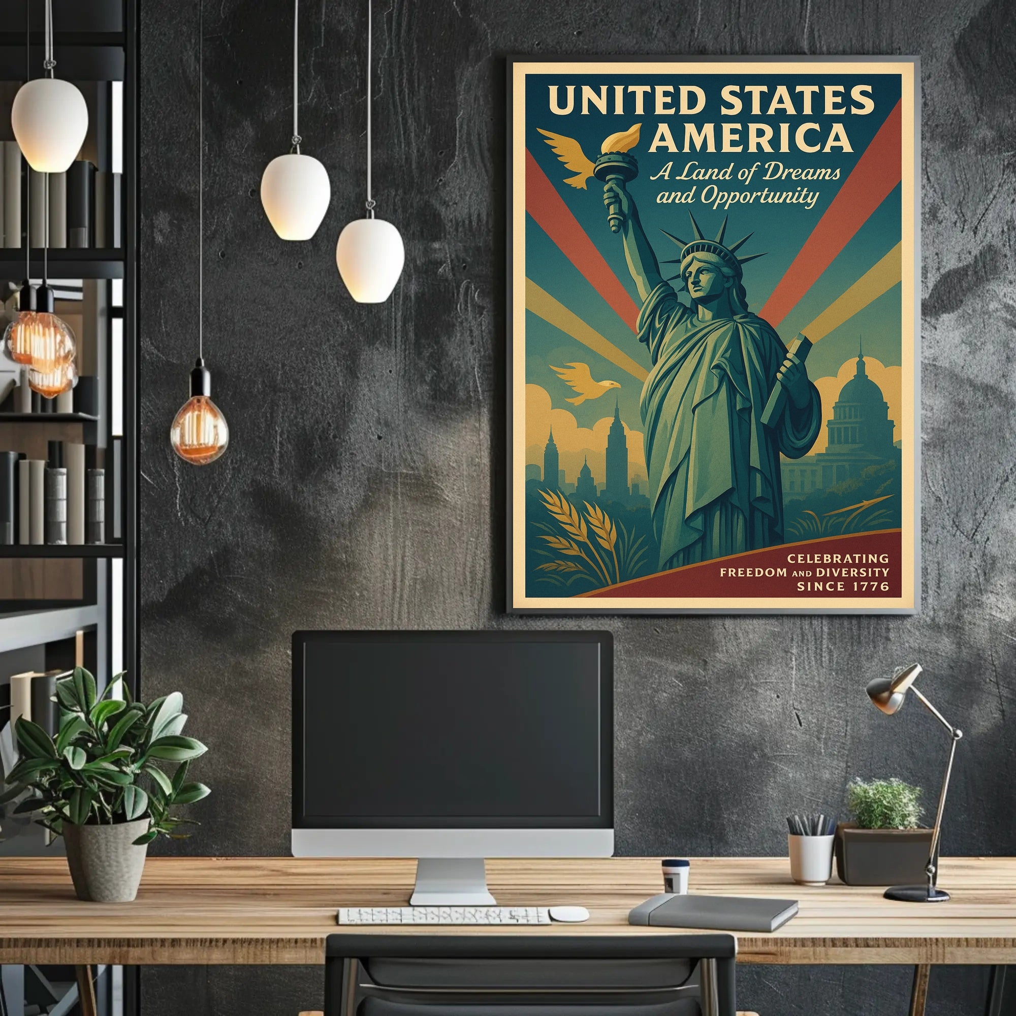 A Land of Dreams and Opportunity Poster PosterGoat