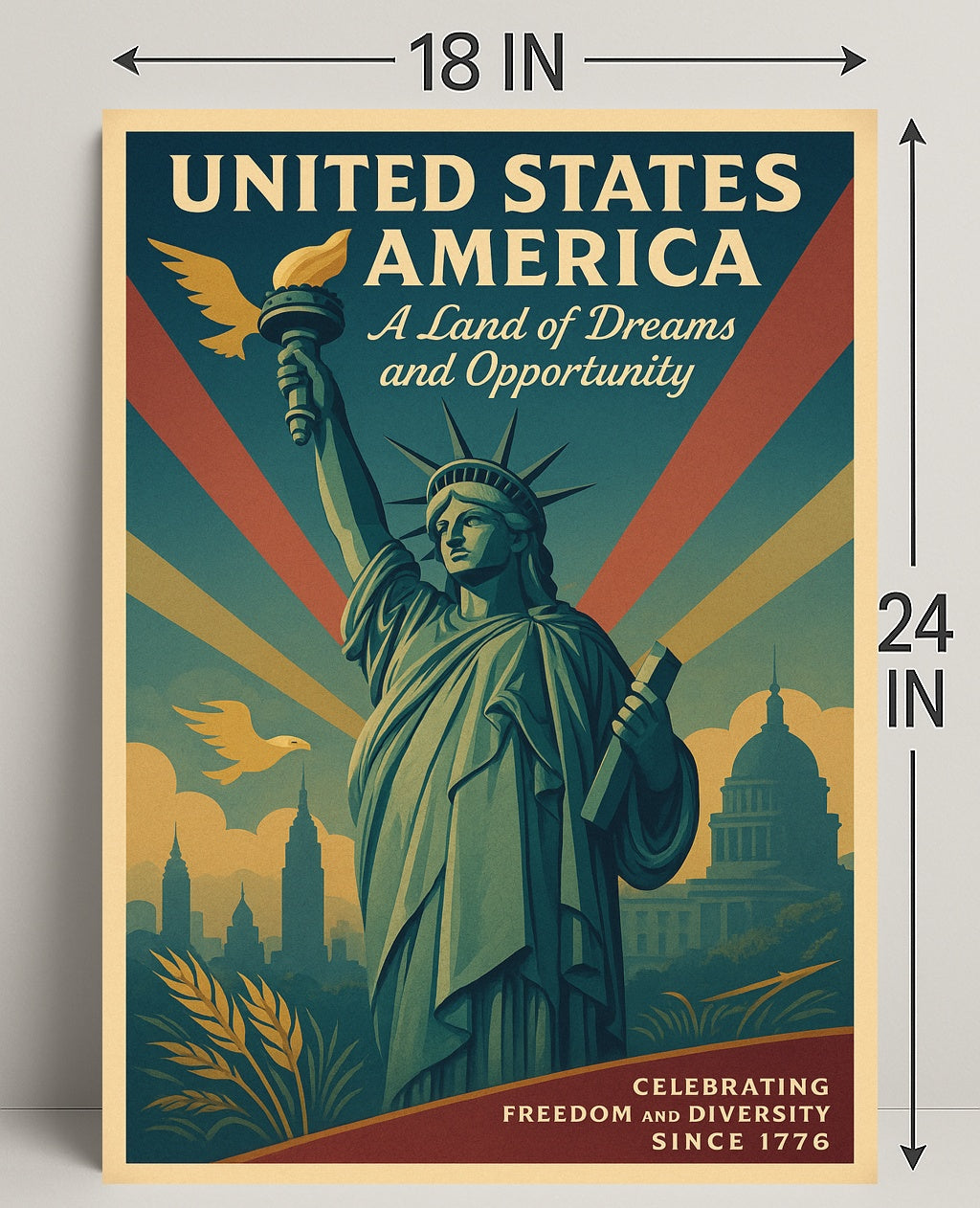 A Land of Dreams and Opportunity Poster PosterGoat