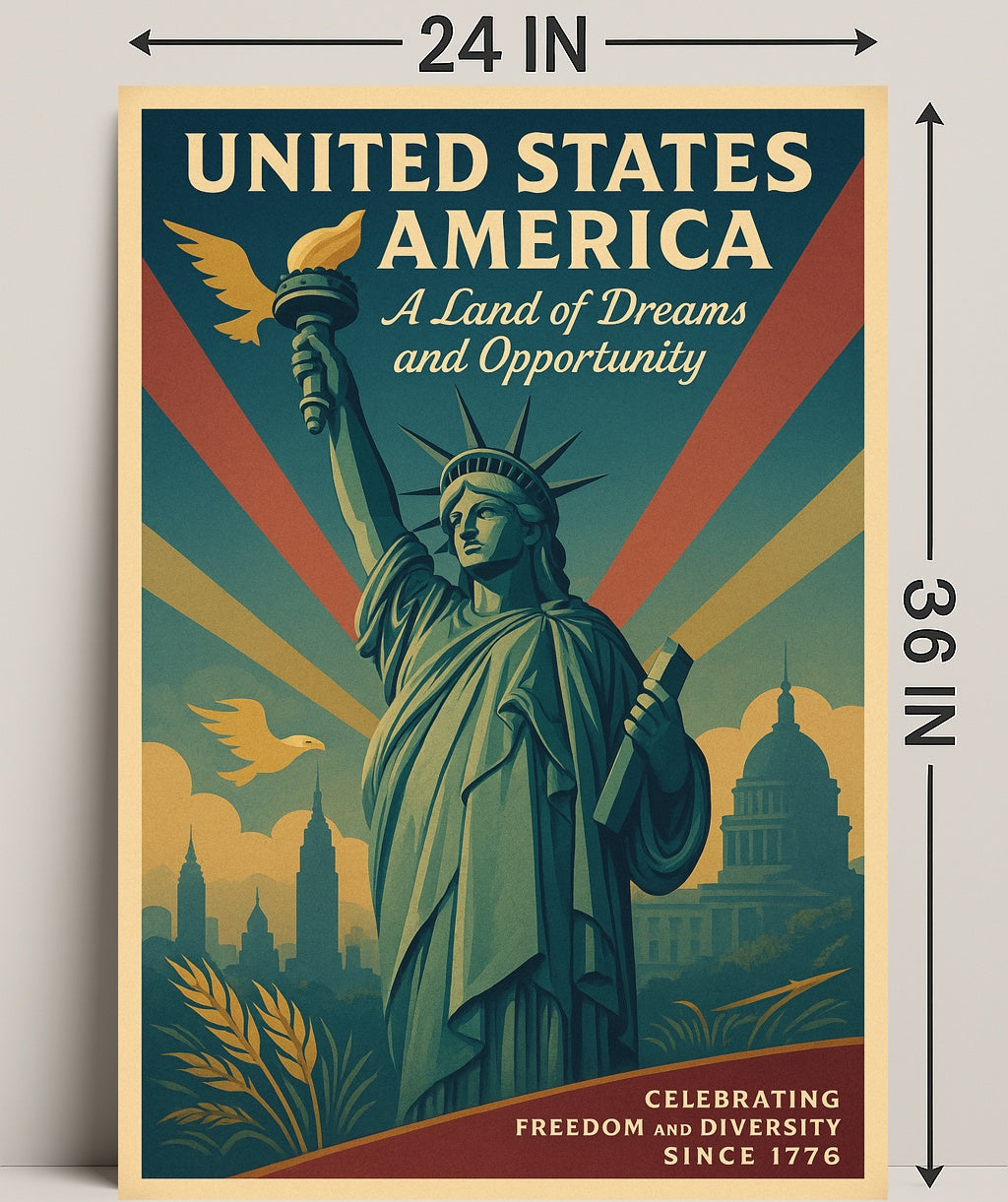 A Land of Dreams and Opportunity Poster PosterGoat