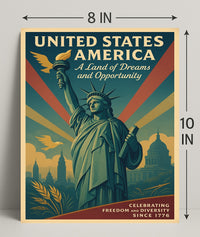 A Land of Dreams and Opportunity Poster PosterGoat