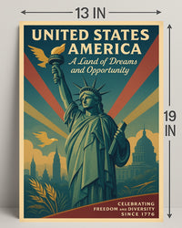 A Land of Dreams and Opportunity Poster PosterGoat