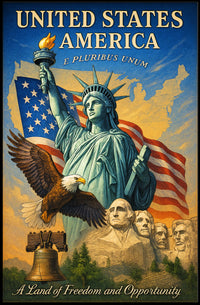 A Land of Freedom and Opportunity Poster Wall Art PosterGoat