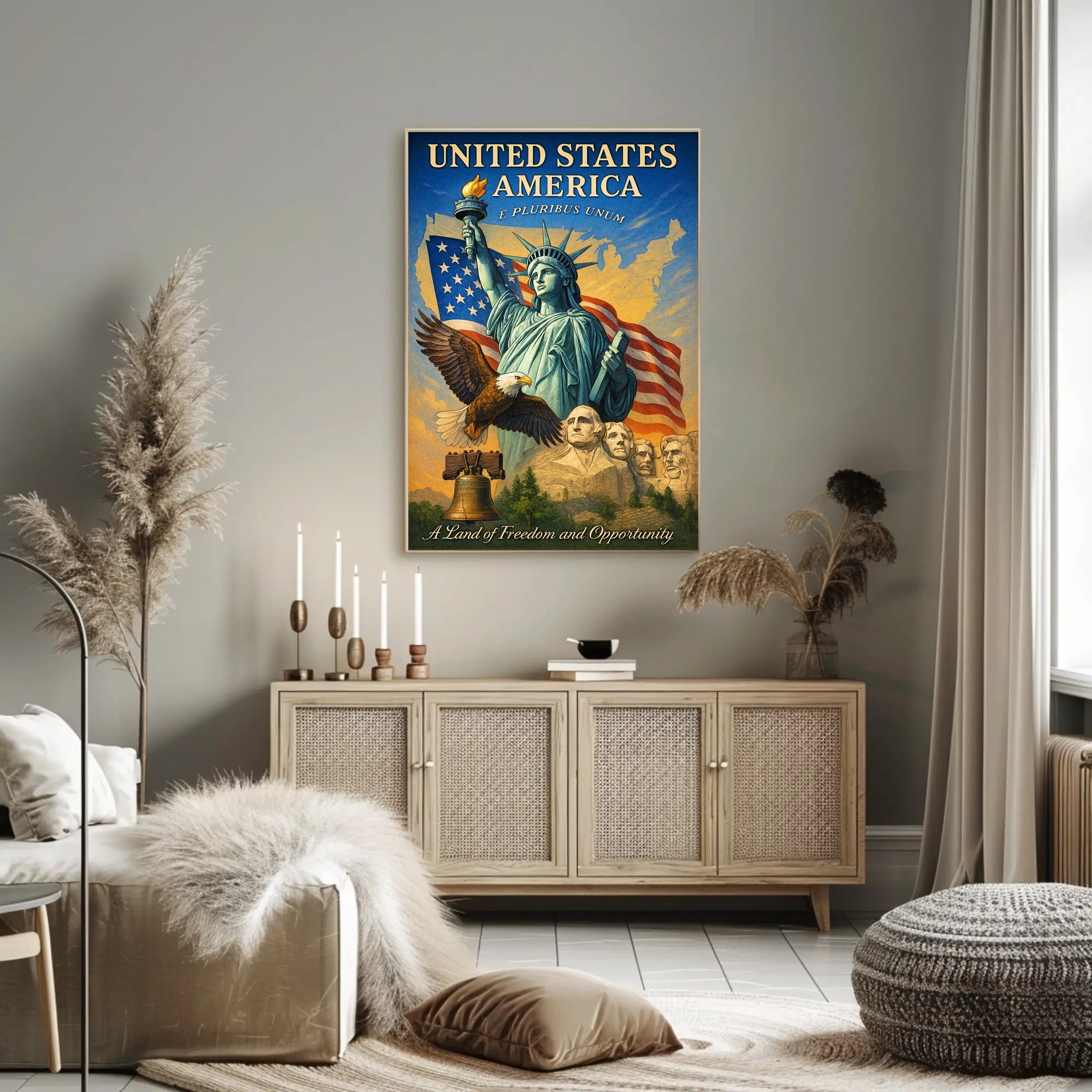 A Land of Freedom and Opportunity Poster Wall Art PosterGoat