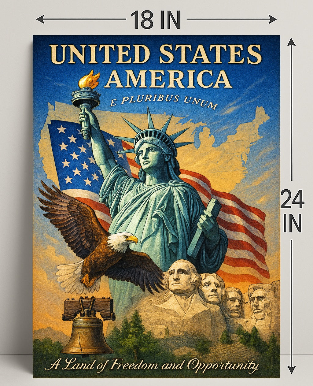 A Land of Freedom and Opportunity Poster Wall Art PosterGoat