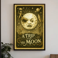 A Trip To The Moon Vintage Poster Wall Art Print PosterGoat