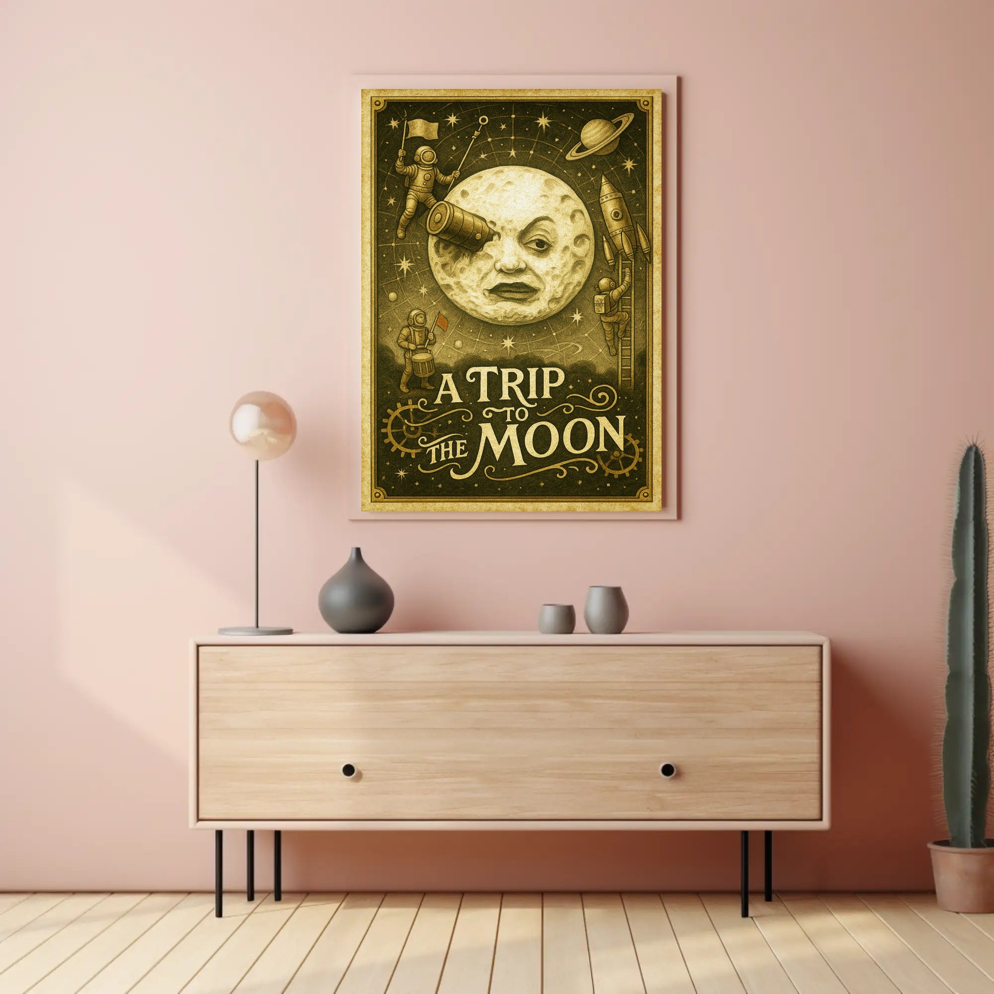 A Trip To The Moon Vintage Poster Wall Art Print PosterGoat