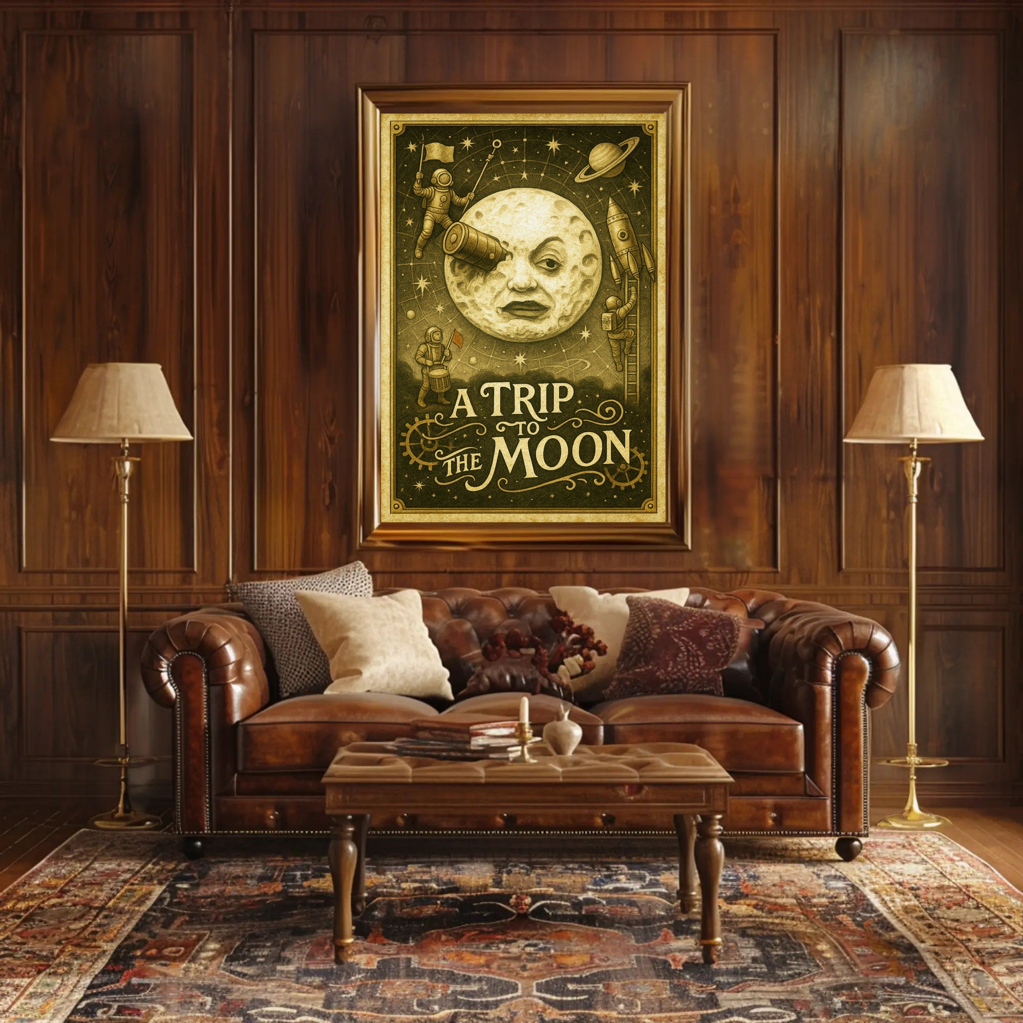 A Trip To The Moon Vintage Poster Wall Art Print PosterGoat