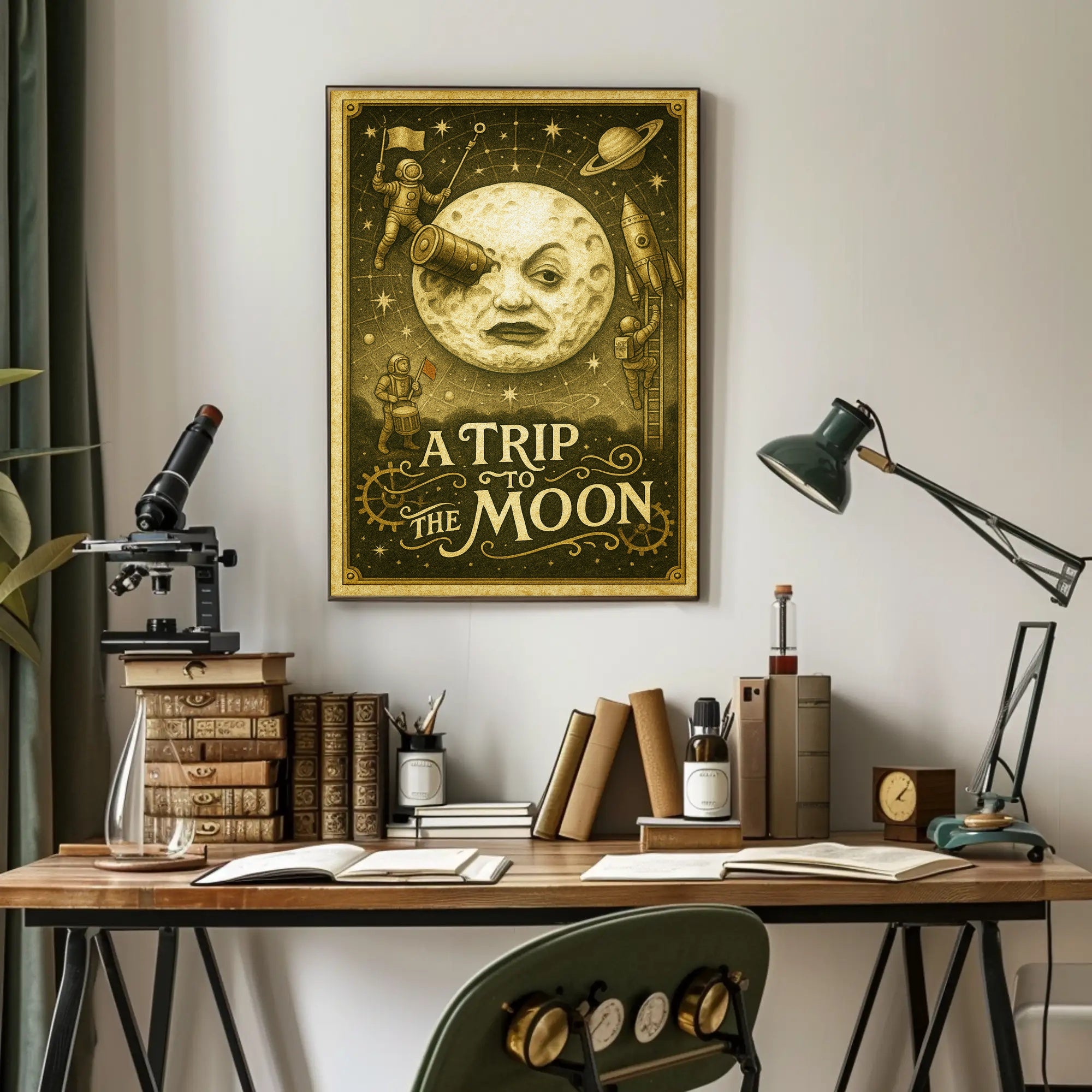 A Trip To The Moon Vintage Poster Wall Art Print PosterGoat