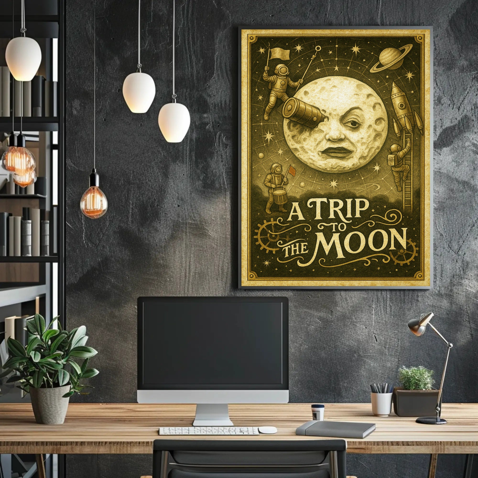 A Trip To The Moon Vintage Poster Wall Art Print PosterGoat
