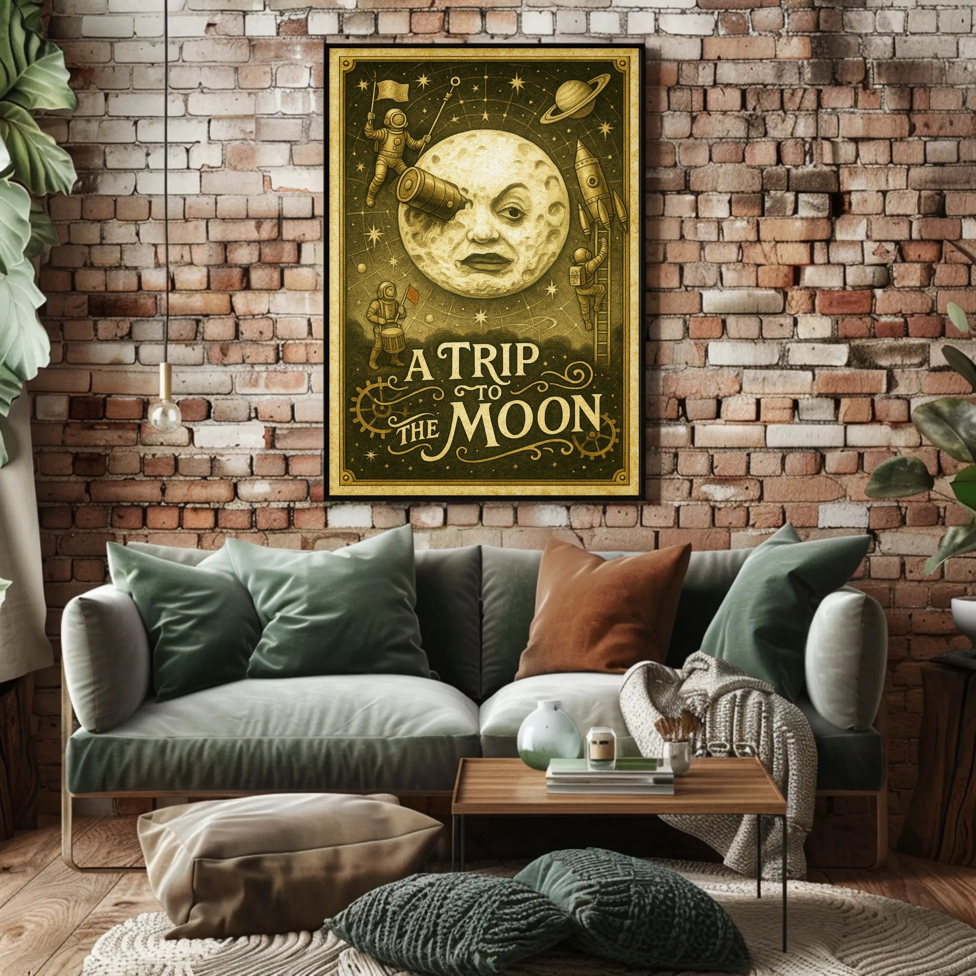 A Trip To The Moon Vintage Poster Wall Art Print PosterGoat