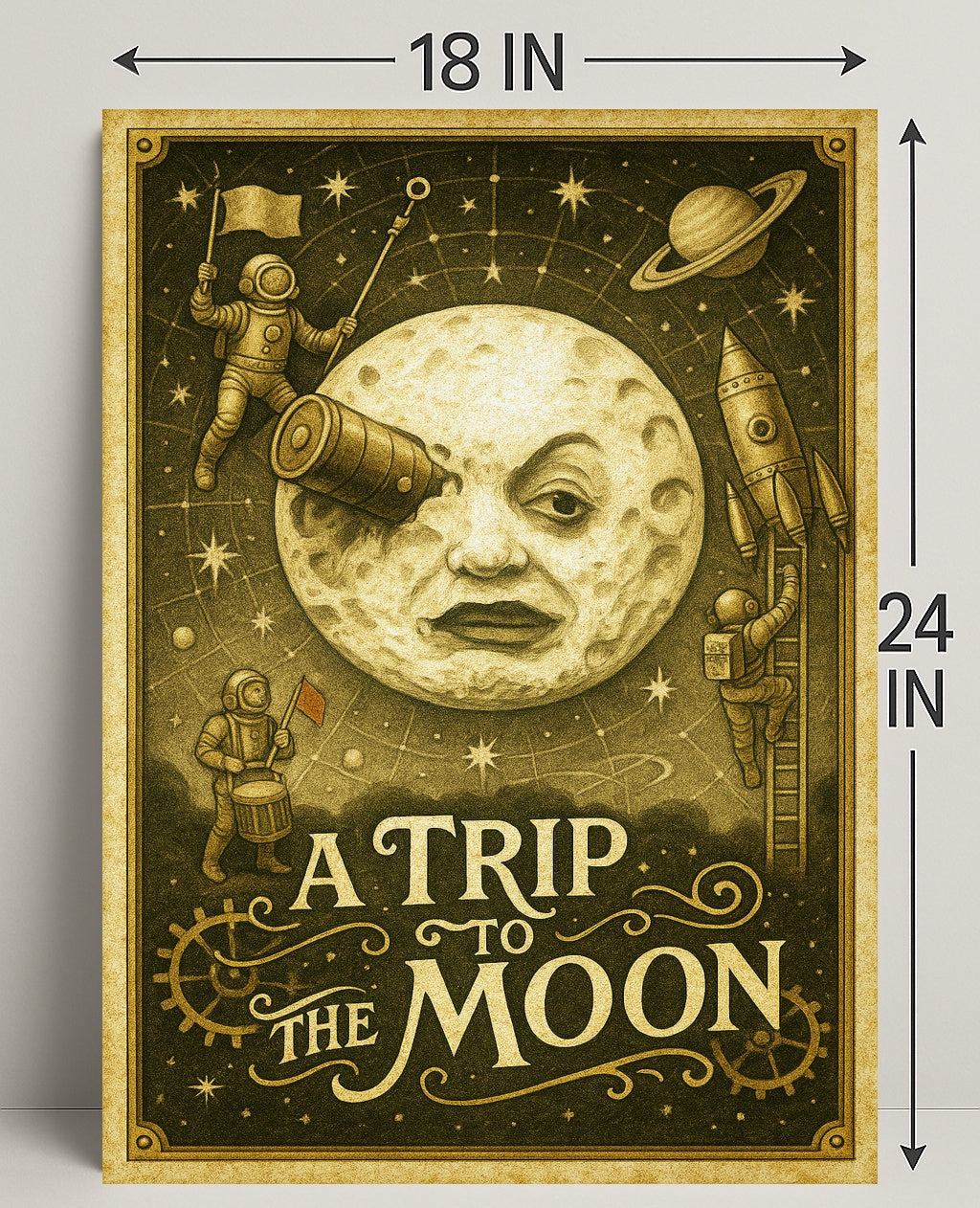 A Trip To The Moon Vintage Poster Wall Art Print PosterGoat