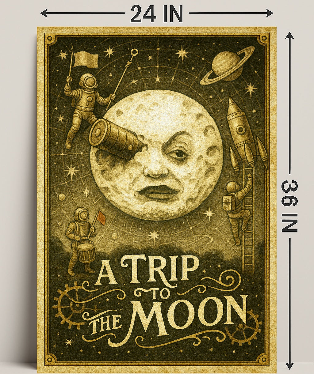 A Trip To The Moon Vintage Poster Wall Art Print PosterGoat