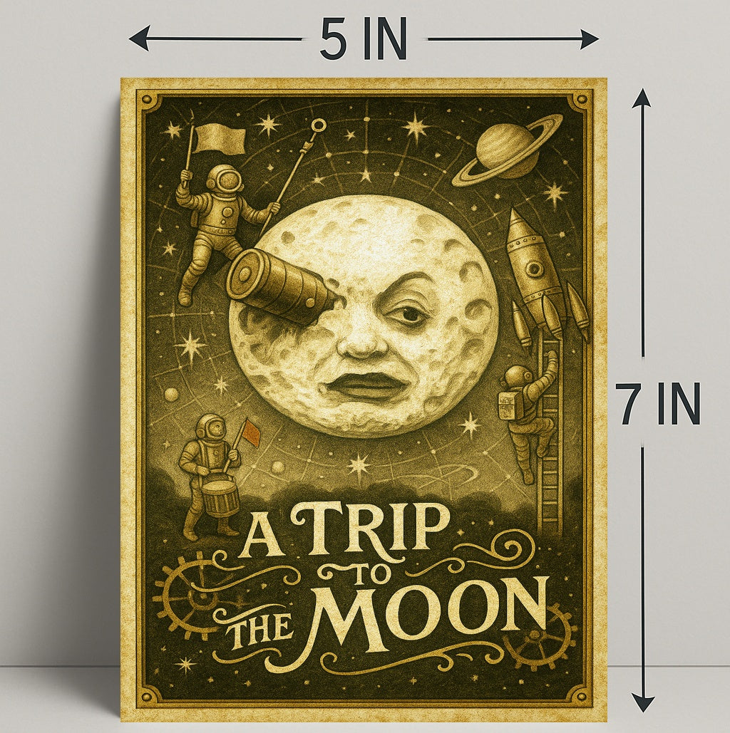 A Trip To The Moon Vintage Poster Wall Art Print PosterGoat