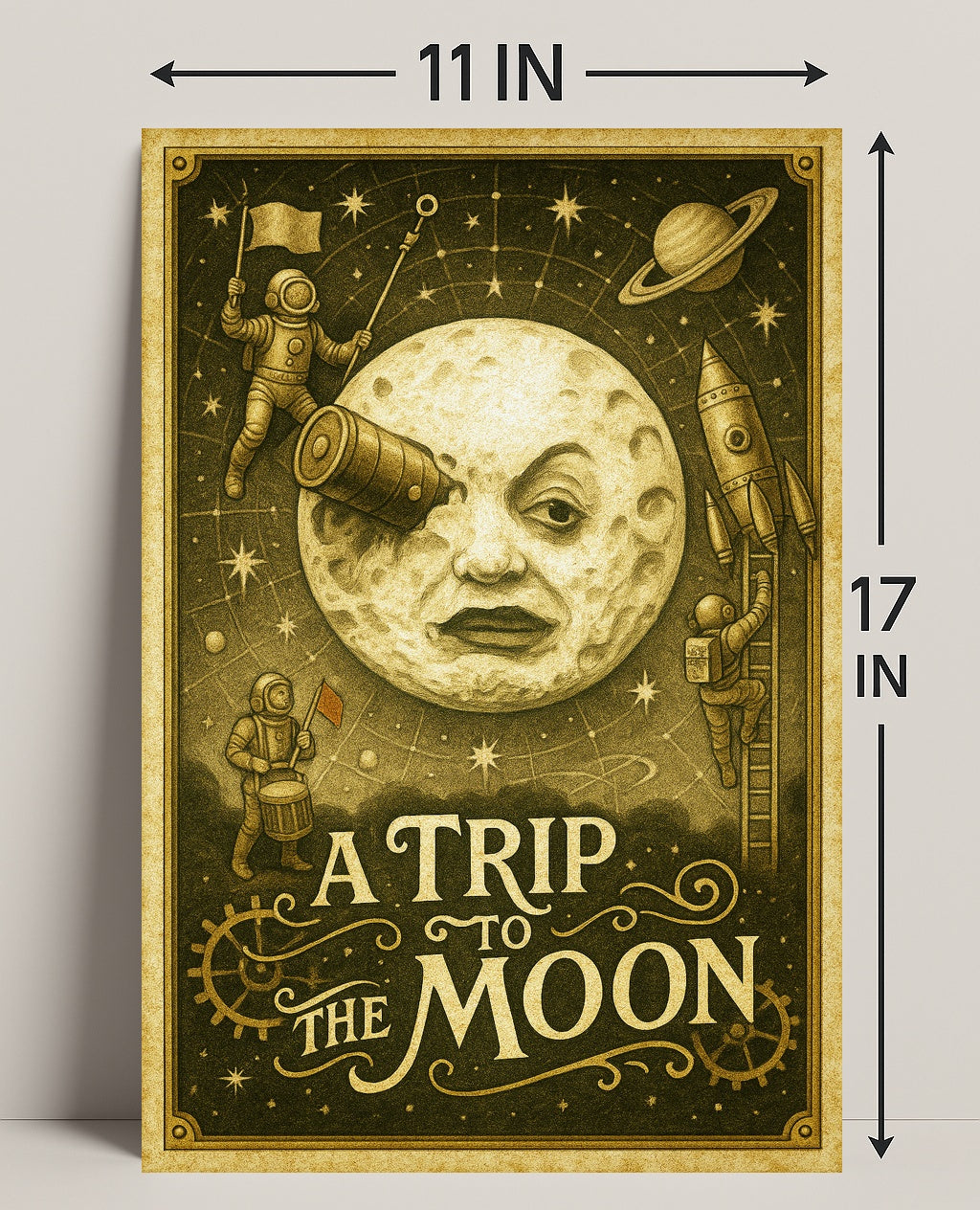A Trip To The Moon Vintage Poster Wall Art Print PosterGoat