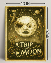 A Trip To The Moon Vintage Poster Wall Art Print PosterGoat