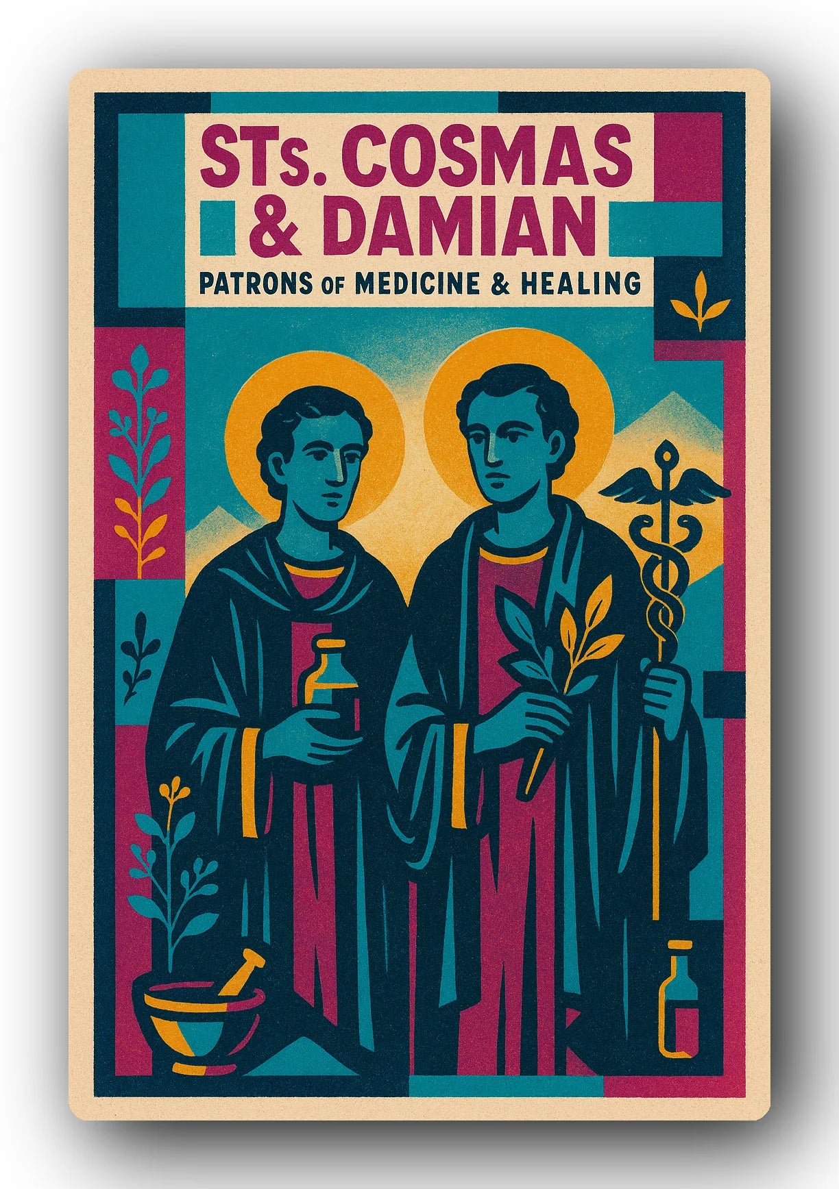 Saints Cosmas And Damian Patrons Of Trading Card