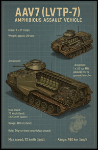 AAV7 Amphibious Assault Vehicle Poster PosterGoat