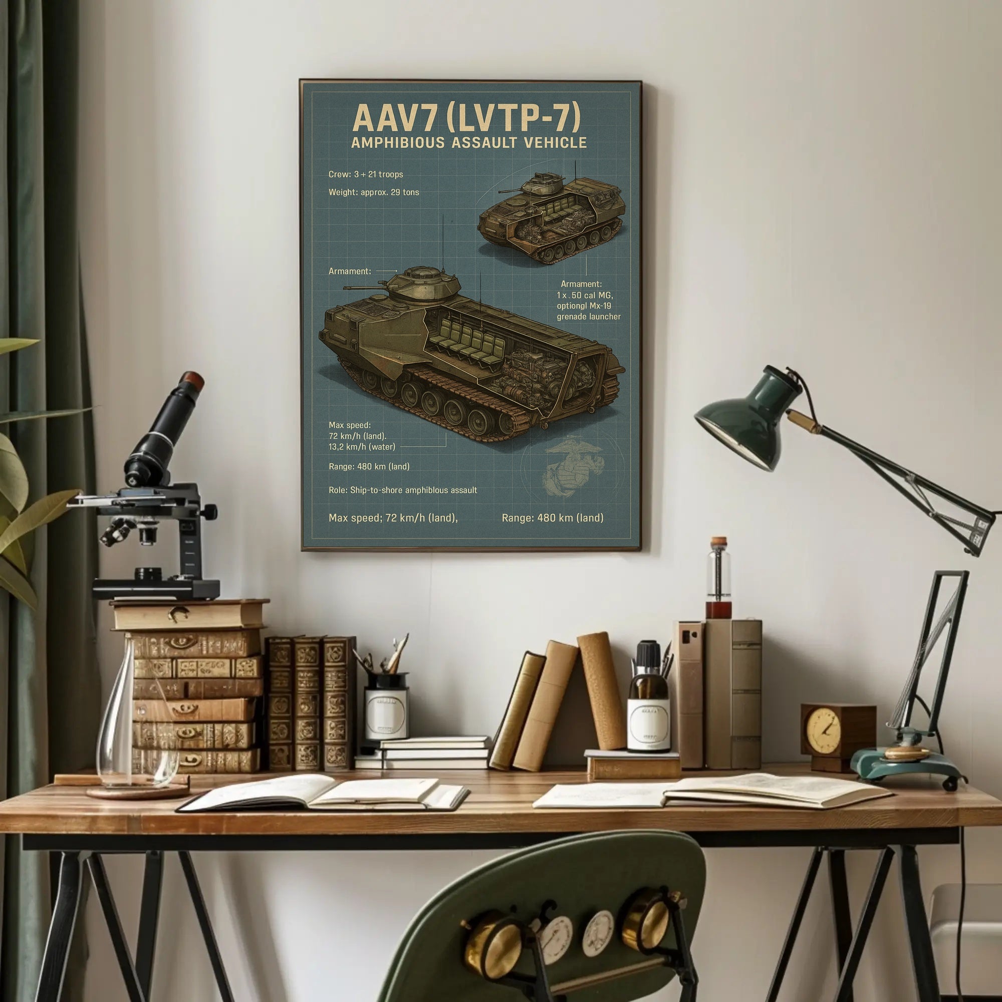 AAV7 Amphibious Assault Vehicle Poster PosterGoat