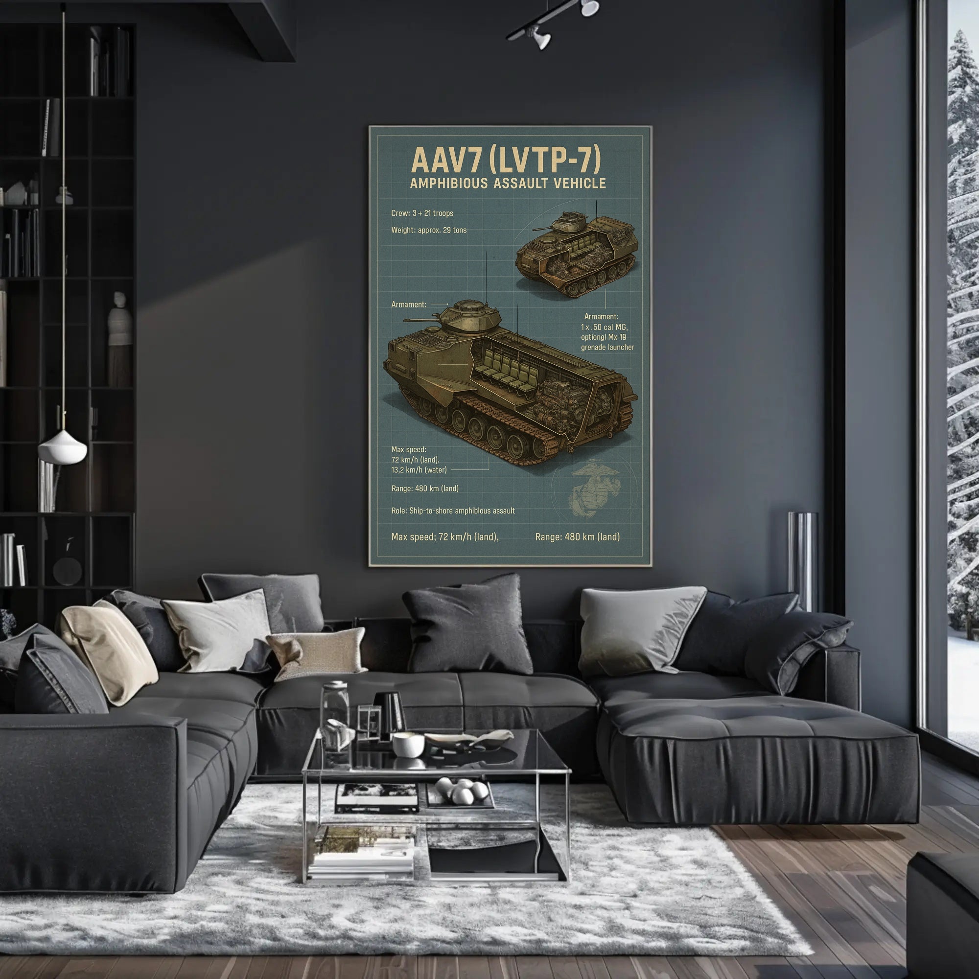 AAV7 Amphibious Assault Vehicle Poster PosterGoat
