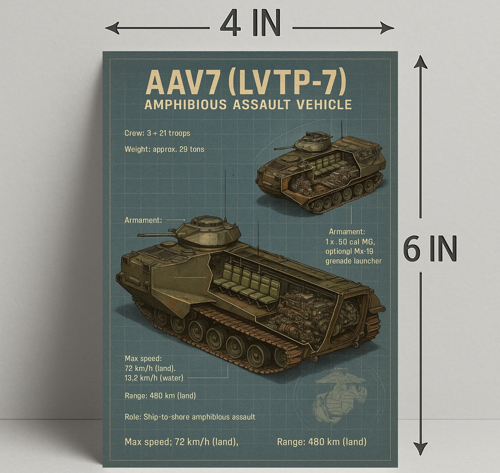 AAV7 Amphibious Assault Vehicle Poster PosterGoat