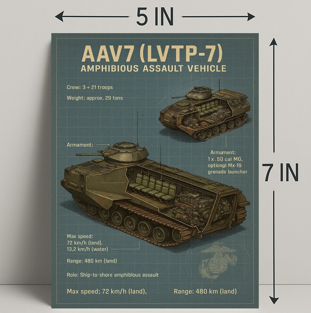 AAV7 Amphibious Assault Vehicle Poster PosterGoat