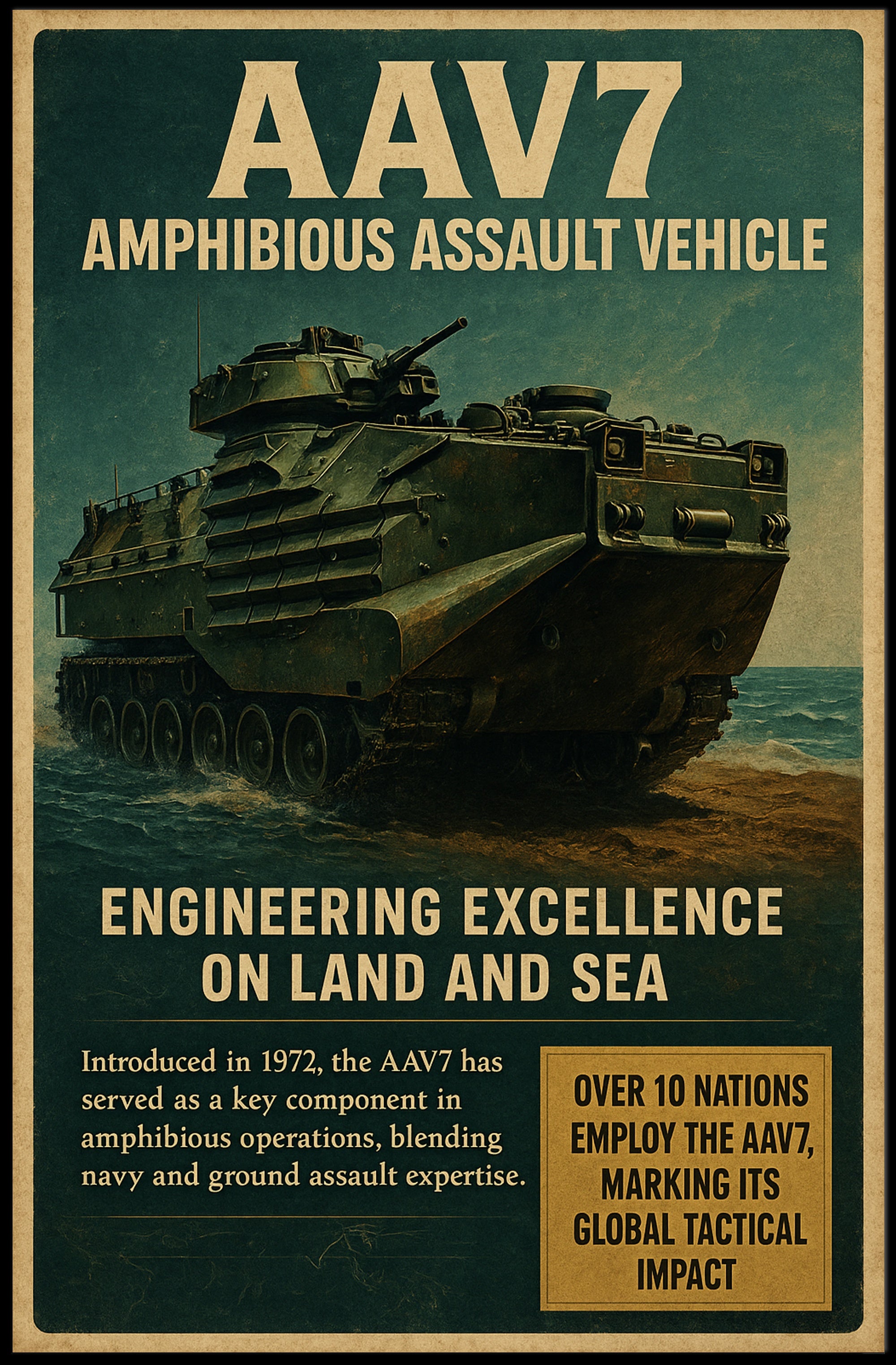 AAV7 Amphibious Assault Vehicle Poster PosterGoat