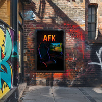AFK Gaming Setup with LED Lights Pop Culture Poster PosterGoat