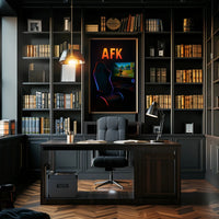 AFK Gaming Setup with LED Lights Pop Culture Poster PosterGoat