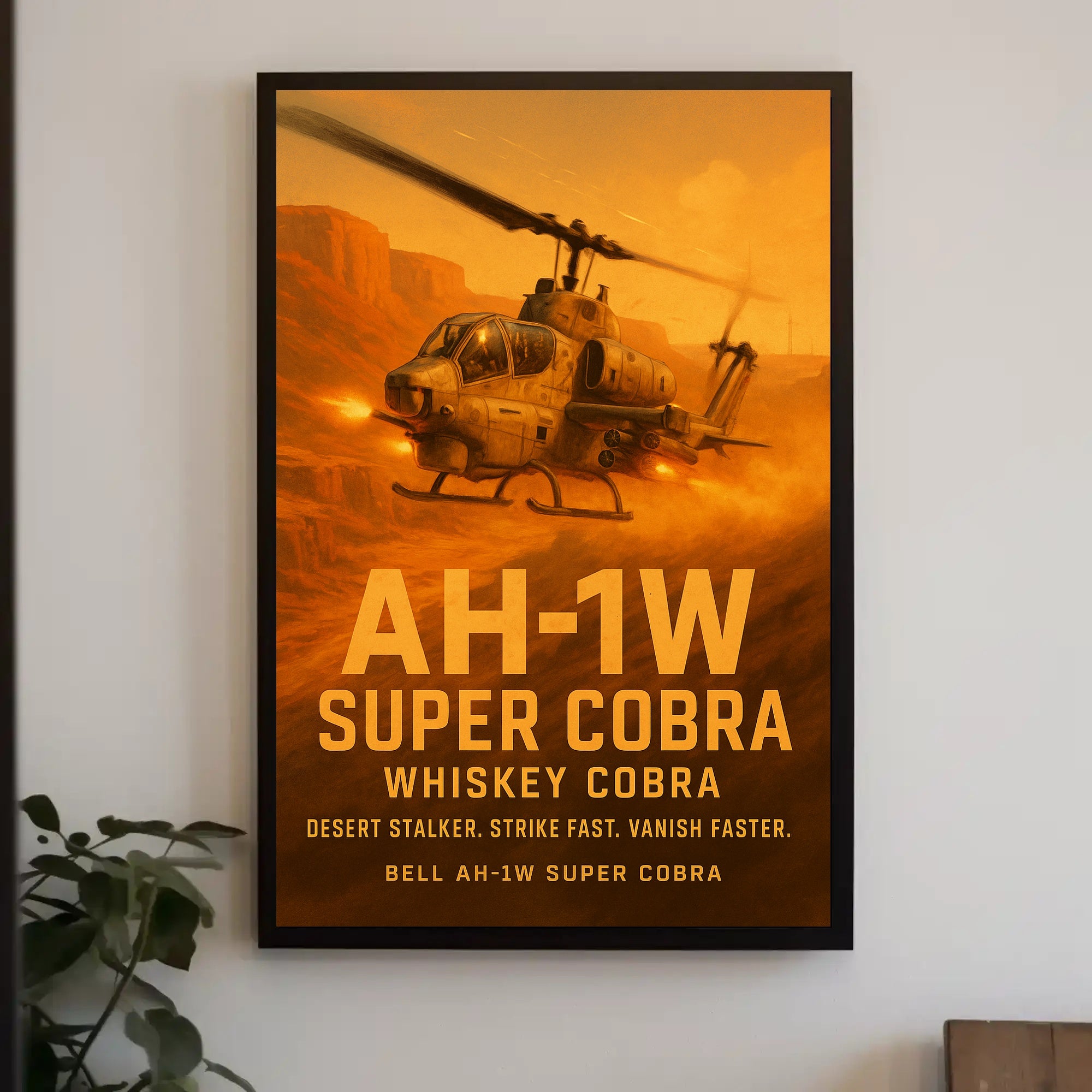 AH-1W Super Cobra in Action Military Recruitment Poster PosterGoat