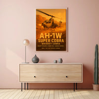 AH-1W Super Cobra in Action Military Recruitment Poster PosterGoat
